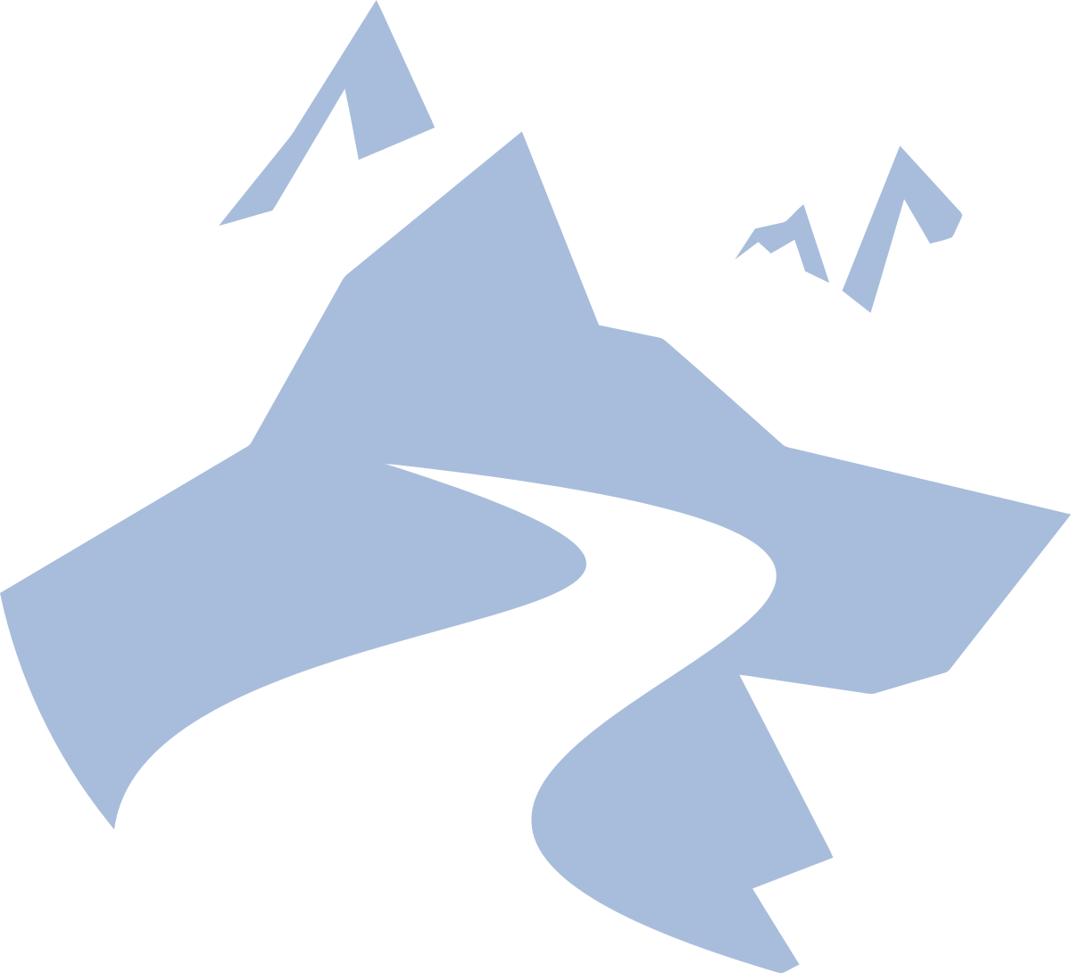 Mahikan Trails logo icon of a wolf head with a river cutout, and triangle shapes above as ears or mountains.